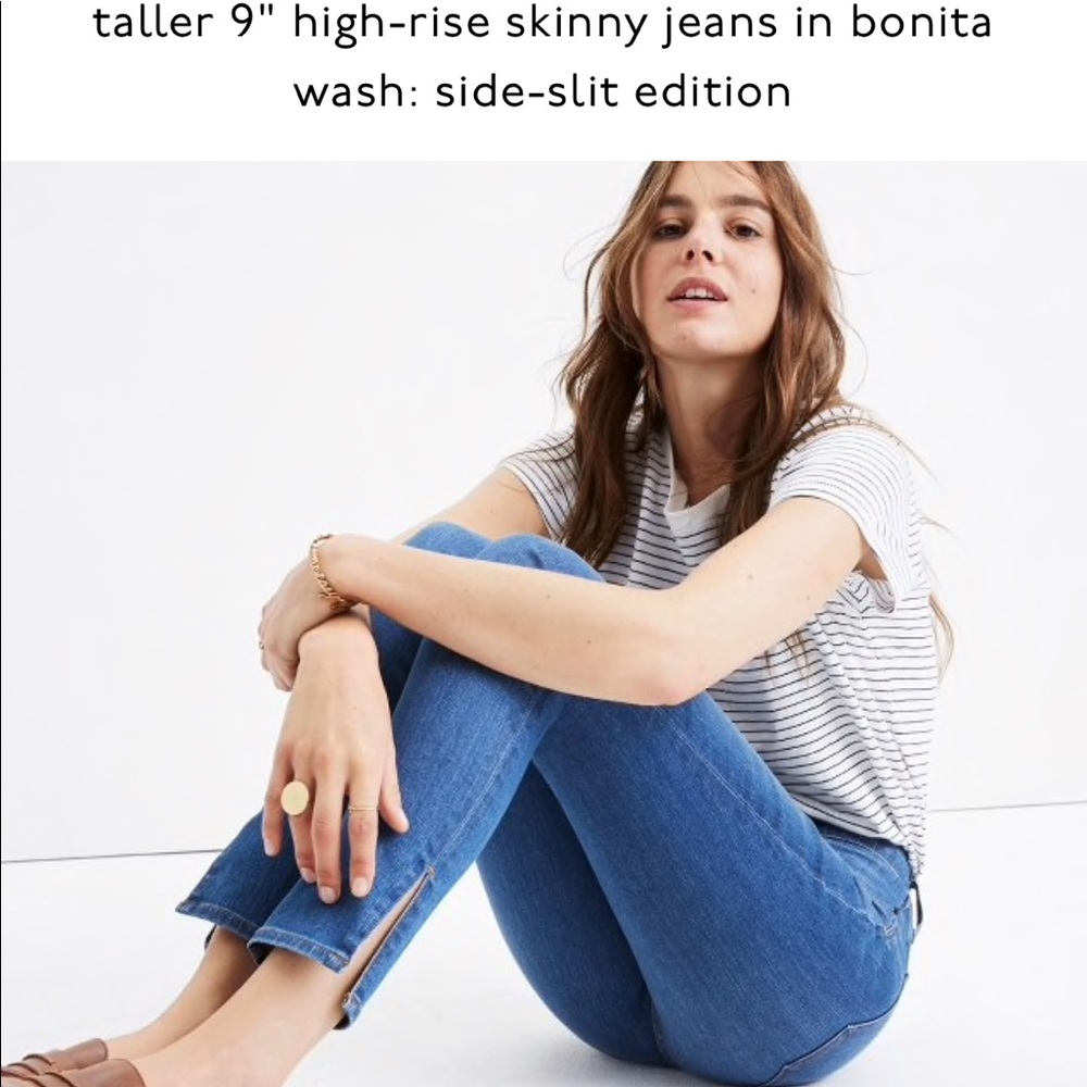 NWOT Madewell high rise skinny side slit hem